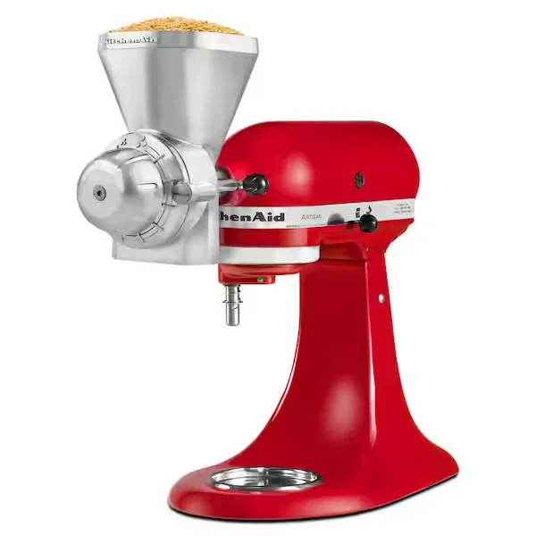 All Metal Grey Grain Mill Attachment for KitchenAid Stand Mixer
