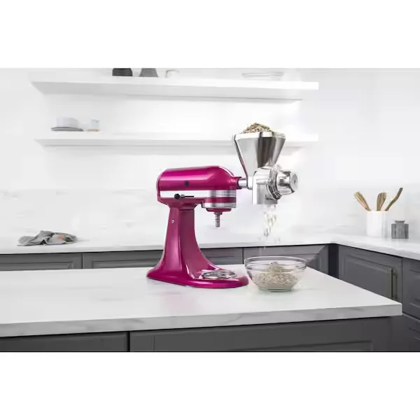 All Metal Grey Grain Mill Attachment for KitchenAid Stand Mixer