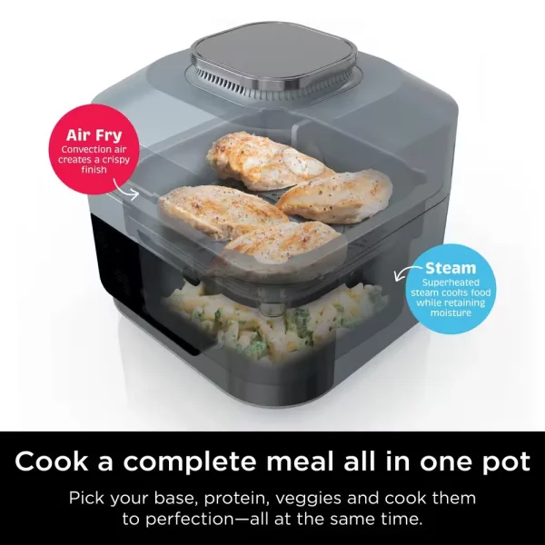 Speedi Rapid Grey 24-Cup Steam Cooker and Air Fryer with 12 in 1 Functionality SF301