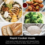 Speedi Rapid Grey 24-Cup Steam Cooker and Air Fryer with 12 in 1 Functionality SF301