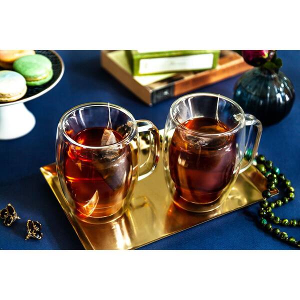 Cadus 10 oz. Double Wall Coffee Glasses (Set of 4)