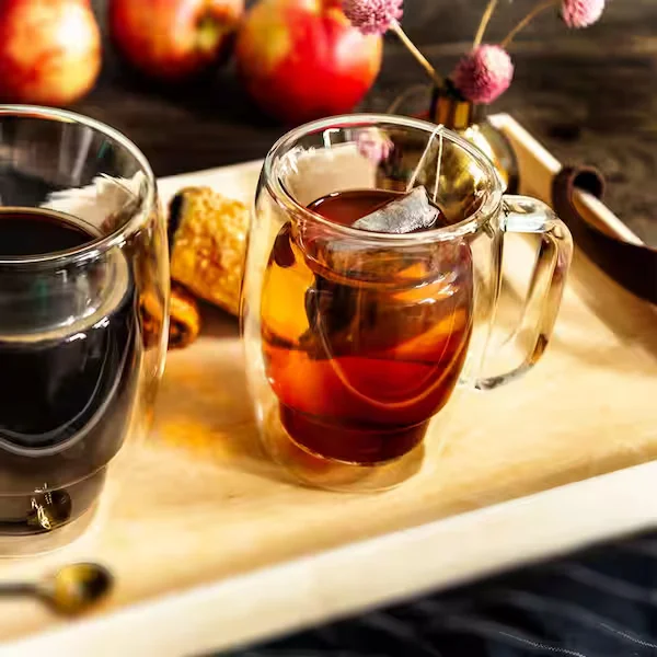 Cadus 10 oz. Double Wall Coffee Glasses (Set of 4)