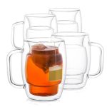 Cadus 10 oz. Double Wall Coffee Glasses (Set of 4)