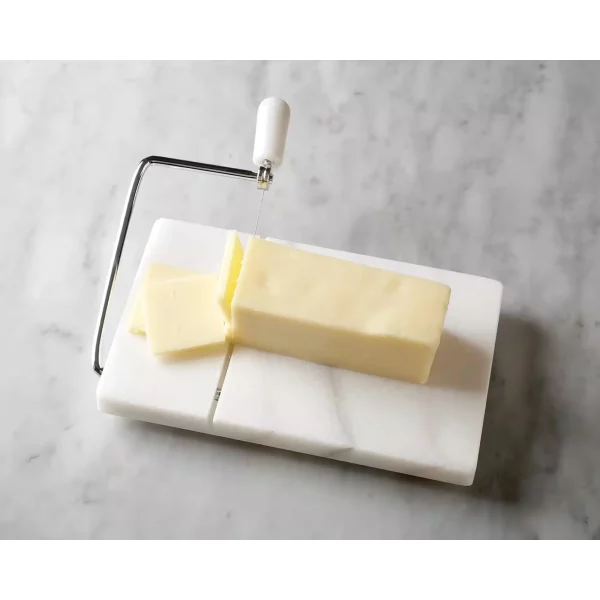 8 in. W x 5 in. D Marble Cheese Board with Slicer