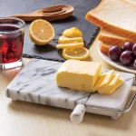 8 in. W x 5 in. D Marble Cheese Board with Slicer