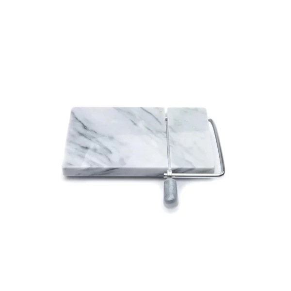 8 in. W x 5 in. D Marble Cheese Board with Slicer