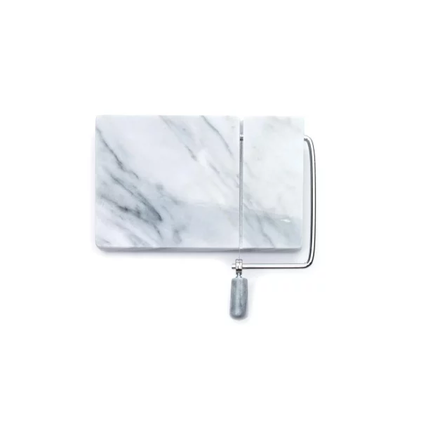 8 in. W x 5 in. D Marble Cheese Board with Slicer