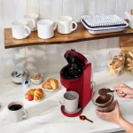 40 oz. Solo Single Cup Maroon Drip Coffee Maker with Water Tank Capacity