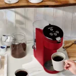 40 oz. Solo Single Cup Maroon Drip Coffee Maker with Water Tank Capacity