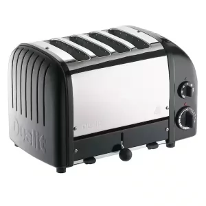 New Gen 4-Slice Matte Black Wide Slot Toaster with Crumb Tray