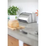 Roll Top Medium Matte Steel Bread Box