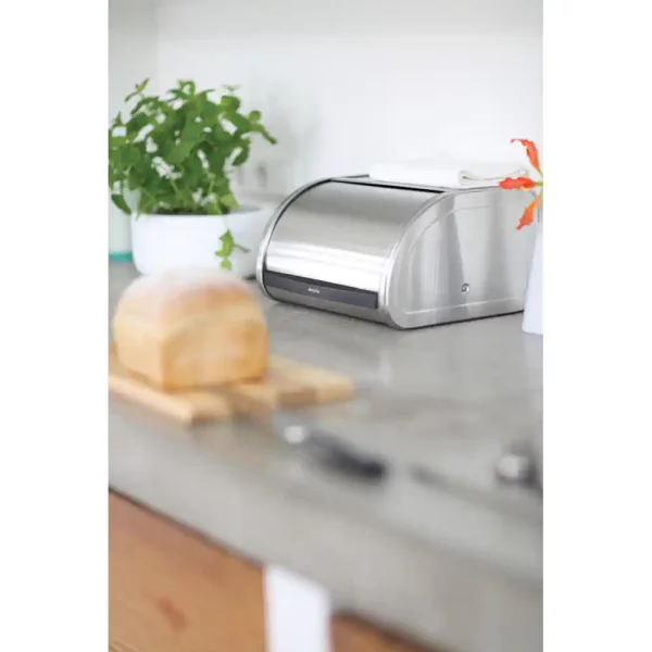 Roll Top Medium Matte Steel Bread Box