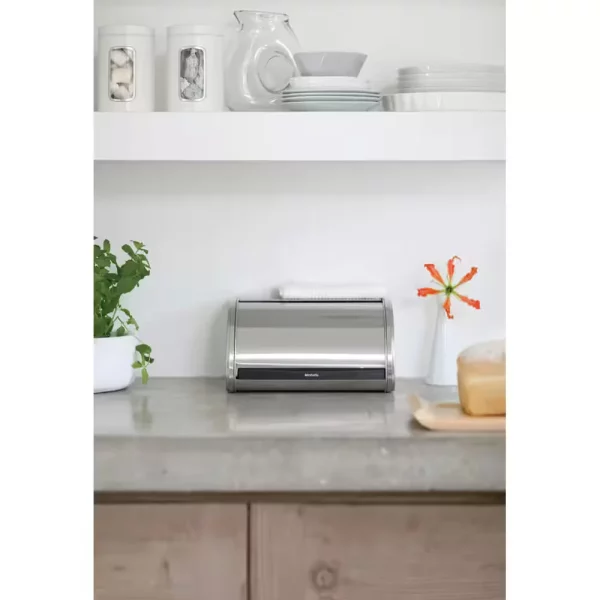 Roll Top Medium Matte Steel Bread Box