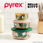 6-piece Glass Food Storage Set: Hello Kitty, Fern