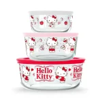 6-piece Glass Food Storage Set: Hello Kitty My Favorite Flavor