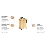 Natural Wood Kitchen Cart with Storage