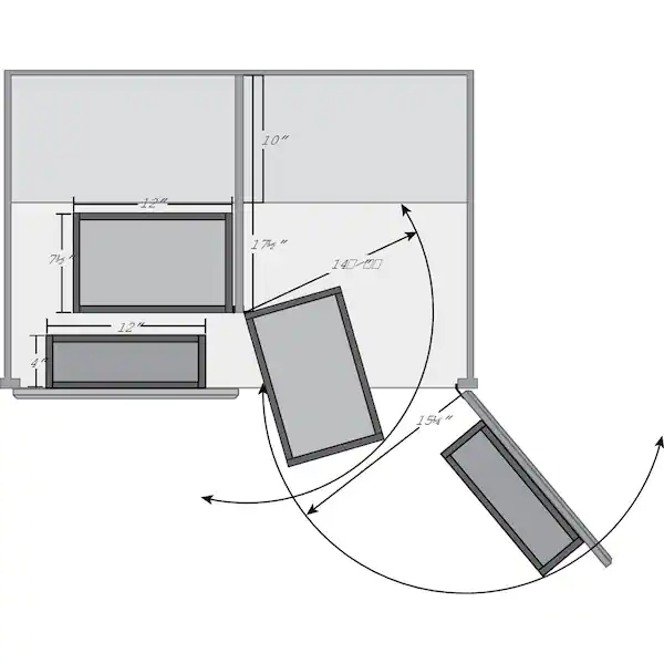 57 in. H x 12 in. W x 7.5 in. D Wood Swing-Out Cabinet Pantry Kit