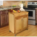 Natural Kitchen Cart with Butcher Block Top