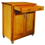 Natural Kitchen Cart with Butcher Block Top