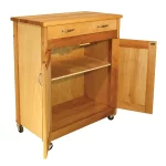 Natural Kitchen Cart with Butcher Block Top