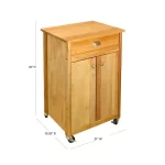 Promo Birch Natural Wood Kitchen Cart with Storage