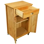 Promo Birch Natural Wood Kitchen Cart with Storage