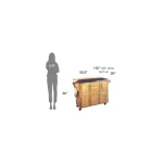 Natural Wood Kitchen Cart with Stainless Top and Breakfast Bar