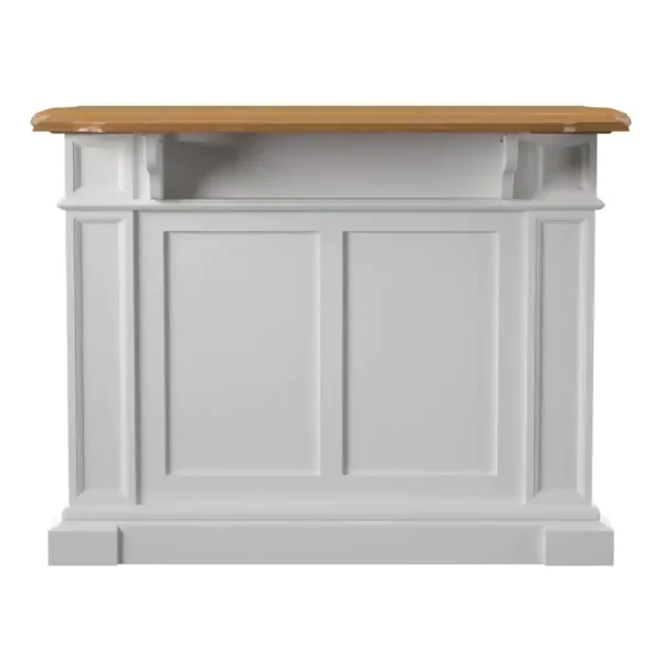 Americana White Kitchen Island with Seating