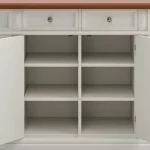 Americana White Kitchen Island with Seating