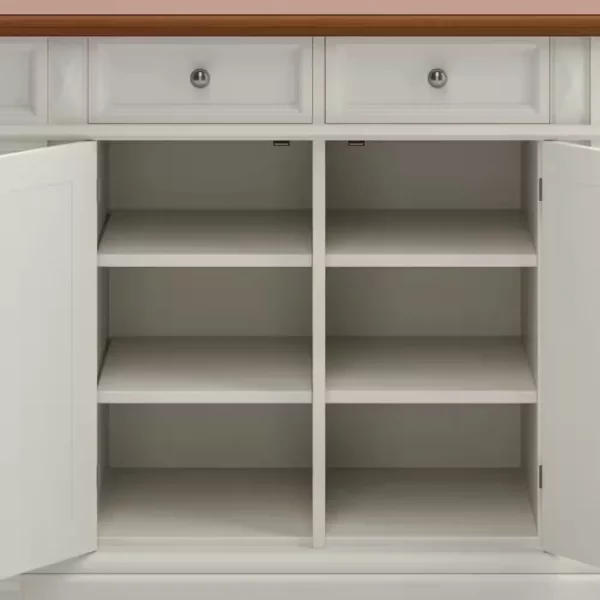 Americana White Kitchen Island with Seating