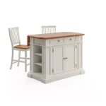 Americana White Kitchen Island with Seating