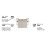 Americana White Kitchen Island with Seating