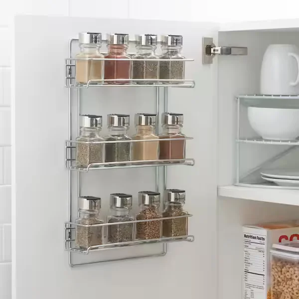 21.5 in. H x 10.5 in. W x 3.12 in. D Wood Small Cabinet Door Mount 3-Shelf Spice Rack