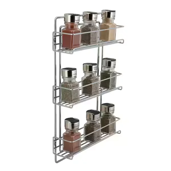 21.5 in. H x 10.5 in. W x 3.12 in. D Wood Small Cabinet Door Mount 3-Shelf Spice Rack