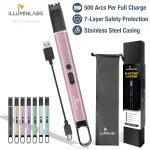 Illuminlabs Electric Lighter – USB Rechargeable Candle lighter, Windproof Flameless Plasma Arc Lighter for BBQ Grill, Camping, Stove, 7.5” Long Stick Lighter,Rose Gold