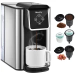 Mecity Coffee Maker 3-in-1 Single Serve Coffee Machine, For K-Cup Coffee Capsule Pod, Ground Coffee Brewer, Loose Tea maker, 6 to 10 Ounce Cup, Removable 50 Oz Water Reservoir, 120V 1150W,Black