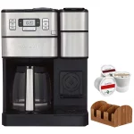 Cuisinart SS-GB1 Coffee Center Grind & Brew Plus Bundle with Single Serve Brew Cups of Coffee - Includes 3 K-Cups and Deco Essentials Coffee Condiment Caddy Organizer