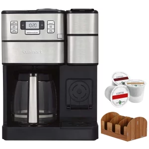 Cuisinart SS-GB1 Coffee Center Grind & Brew Plus Bundle with Single Serve Brew Cups of Coffee - Includes 3 K-Cups and Deco Essentials Coffee Condiment Caddy Organizer