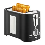 ROTTAY 2 Slice Toaster, Defrost, Reheat and Cancel Functions, Removable Crumb Tray, 6 Browning Settings, 800 Watts Wide Slots Bread Toaster-Black