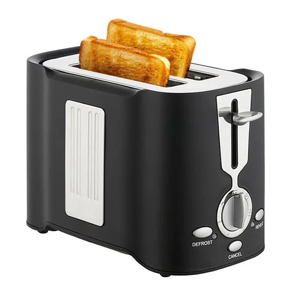 ROTTAY 2 Slice Toaster, Defrost, Reheat and Cancel Functions, Removable Crumb Tray, 6 Browning Settings, 800 Watts Wide Slots Bread Toaster-Black