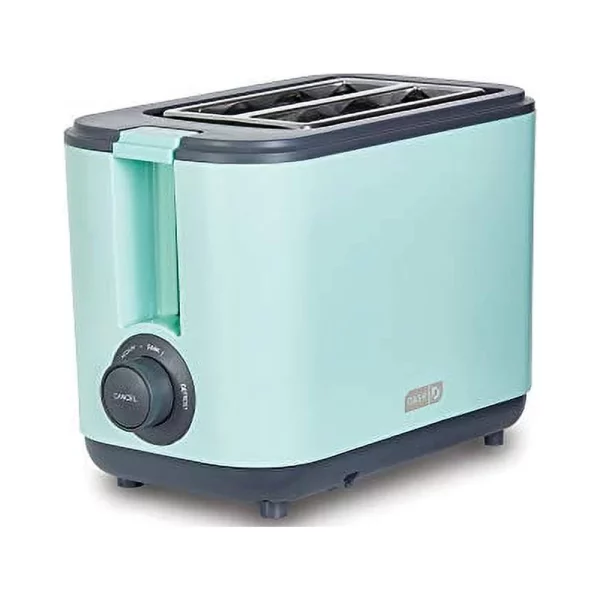 Dash DEZT001AQ 2 Slice Extra Wide Slot Easy Toaster with Cool Touch + Defrost Feature, for Bagels, Specialty Breads & other Baked Goods, Aqua