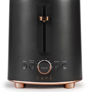 Café Express Finish 2-Slice Toaster | Extra-Wide Slots, Extra Lift for Waffles, Pastries, Texas Toast & More | 4 Pre-Set Functions, 8 Shade Options | Countertop Kitchen Essentials | Matte Black