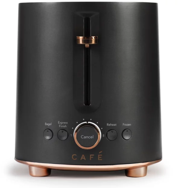 Café Express Finish 2-Slice Toaster | Extra-Wide Slots, Extra Lift for Waffles, Pastries, Texas Toast & More | 4 Pre-Set Functions, 8 Shade Options | Countertop Kitchen Essentials | Matte Black