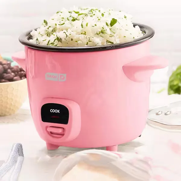 Mini 16-oz. 2-Cup Rice Cooker in Pink with Keep Warm Setting