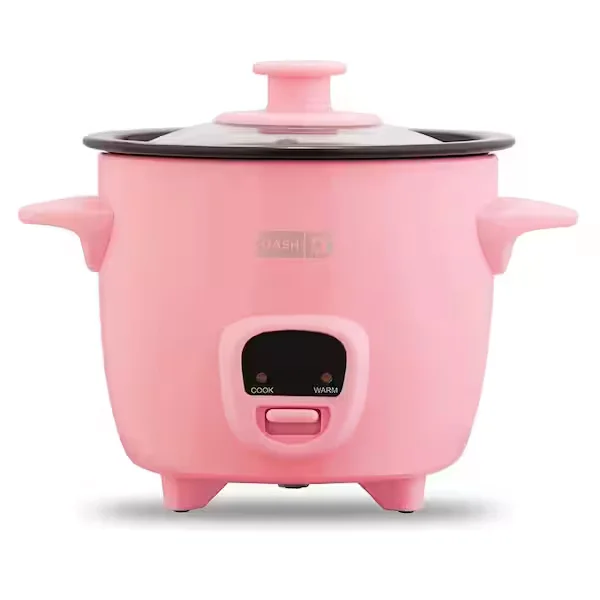 Mini 16-oz. 2-Cup Rice Cooker in Pink with Keep Warm Setting