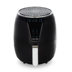 5Qt Teflon-Free Premium Ceramic Air Fryer with 2-Tier Stainless Steel Rack, Baking Pan, Skewers and Extended Recipe Book
