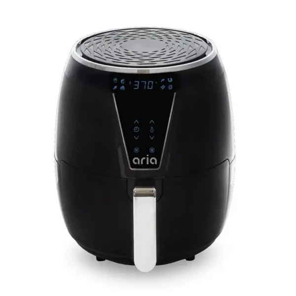 5Qt Teflon-Free Premium Ceramic Air Fryer with 2-Tier Stainless Steel Rack, Baking Pan, Skewers and Extended Recipe Book
