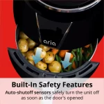 5Qt Teflon-Free Premium Ceramic Air Fryer with 2-Tier Stainless Steel Rack, Baking Pan, Skewers and Extended Recipe Book