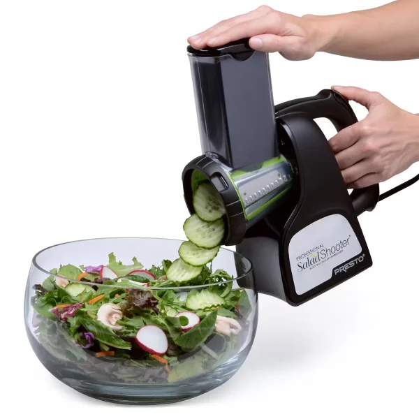 Professional Saladshooter 114 W Black Electric Food Slicer and Food Shredder