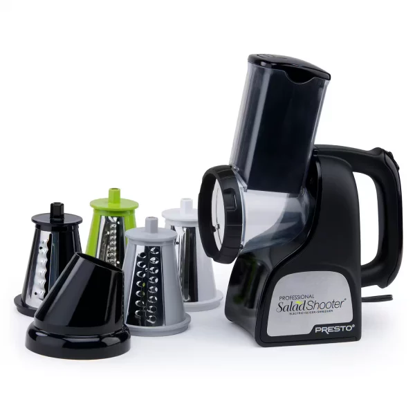 Professional Saladshooter 114 W Black Electric Food Slicer and Food Shredder